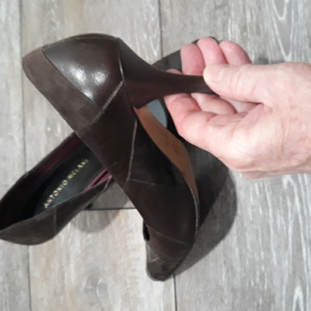Antonio Melani Patchwork Brown Leather Heels. 8.5 - image 7